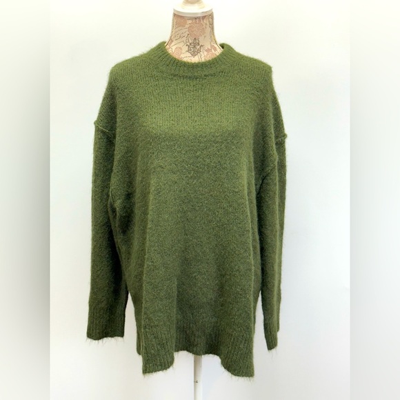 TOPSHOP Hunter green oversized crew neck sweater size XS. - Picture 4 of 16